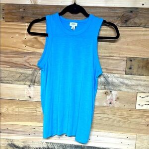 J. Crew size XS Blue Sleeveless High Neck Soft Tank Top with Tie Back Closure